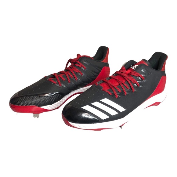 Adidas Mens Size 15 Icon Bounce Medal Baseball Cleats Shoes  Black Red NWT Sport - Picture 4 of 12